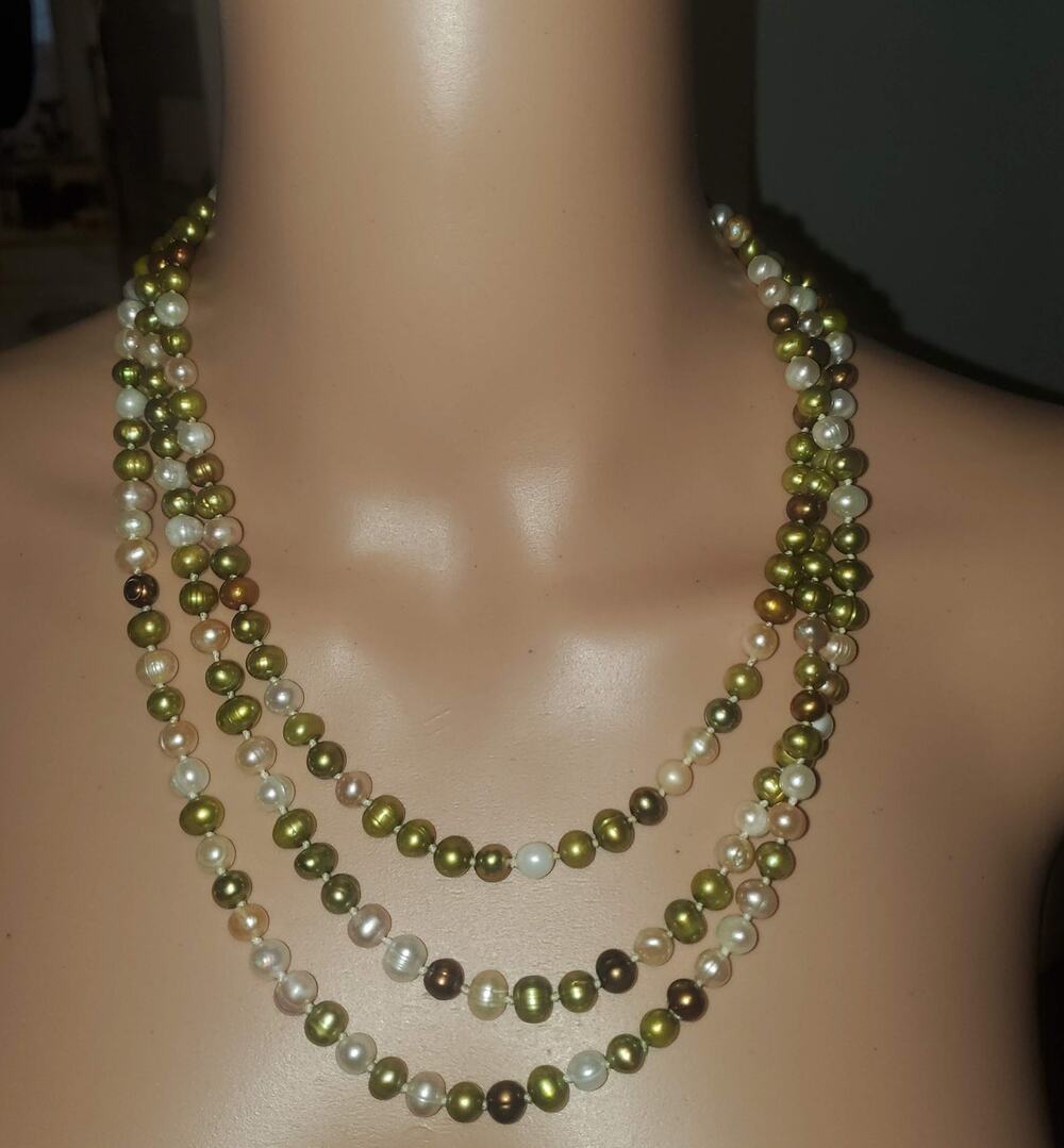 Honora Collection 64"(approx) Dyed Multicolor Cultured Freshwater Pearl Necklace